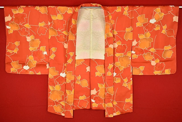 Vintage Japanese Kimono Silk Antique BORO HAORI Kusakizome Dyed/A405/515