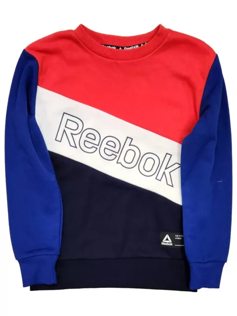 Reebok Boys Red, White & Blue Sweatshirt With Large Reebok Logo