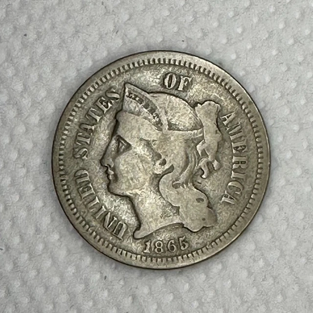 1865 And 1867 3 Cent Nickels Nice Detail - Lot Of Two (2)