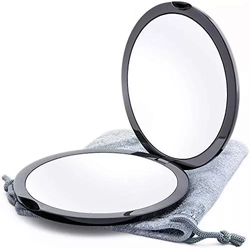 Magnifying Compact Mirror for Purses, 1X/10X Magnification – Double Sided Travel