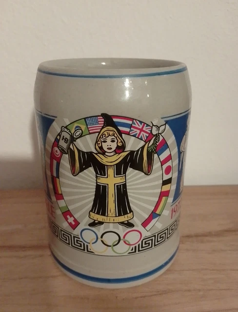 SAMMLERKRUG OLYMPISCHE SPIELE MÜNCHEN 1972 BIERKRUG, 0,5L STEINKR in