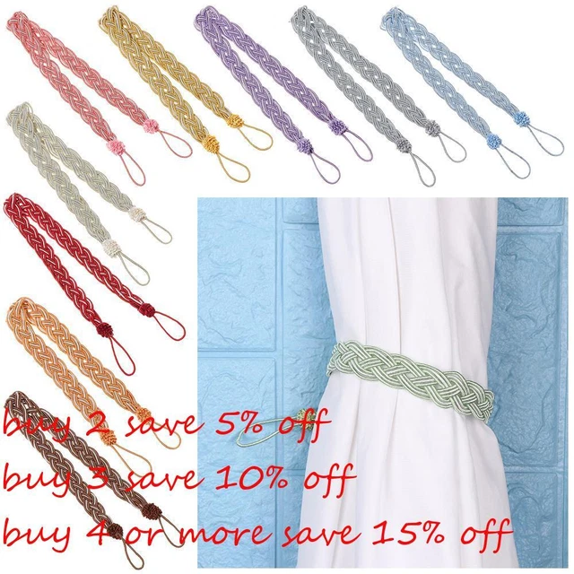 Hold Simple Braided Tiebacks Curtain Holder Rope Tie Backs Satin Voile Strap