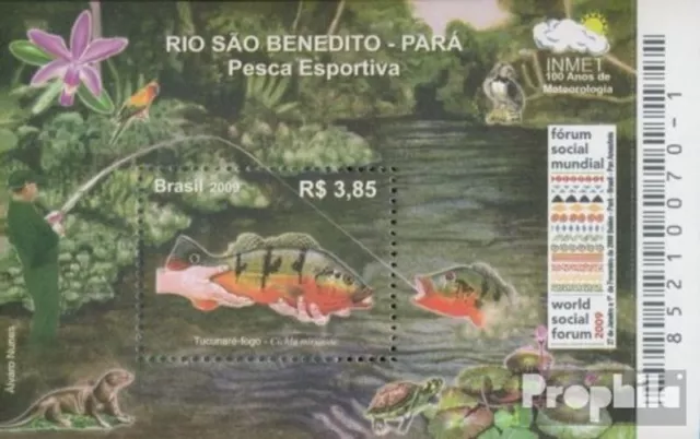 Briefmarken Brasilien 2009 Mi Block142 postfrisch Fische