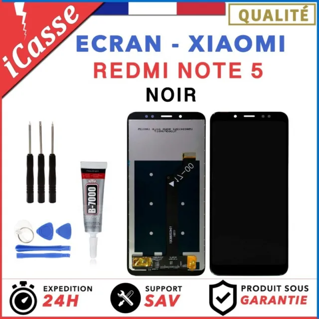 Ecran Lcd + Vitre Tactile Pour Xiaomi Redmi Note 5 Noir + Outils + Colle