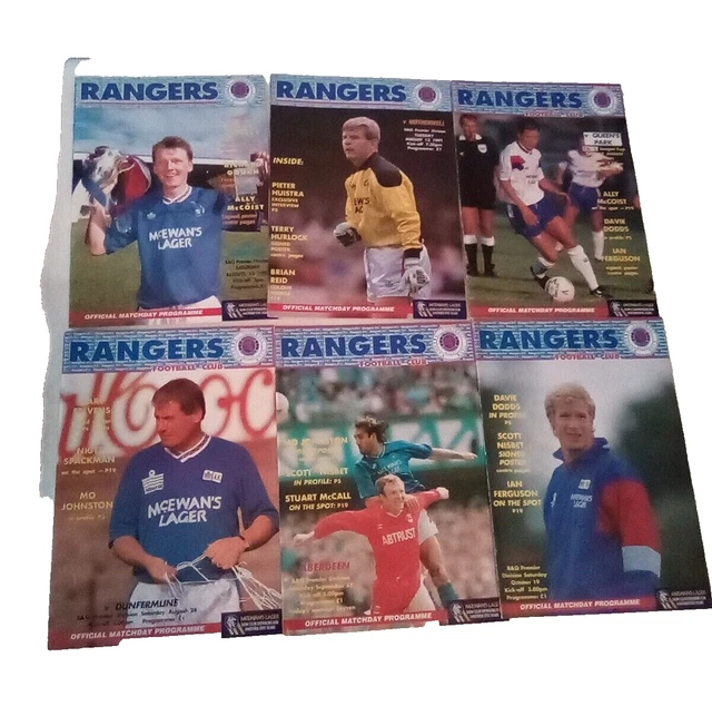 12 RANGERS FC Football Programmes - Season 1991-92 £9.00 - PicClick UK