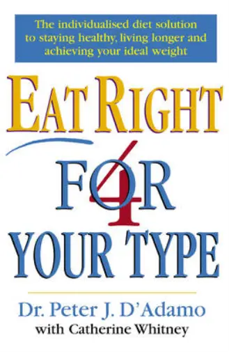 Eat Right 4 Your Type, Dr Peter D'Adamo, Catherine Whitney, Used; Good Book