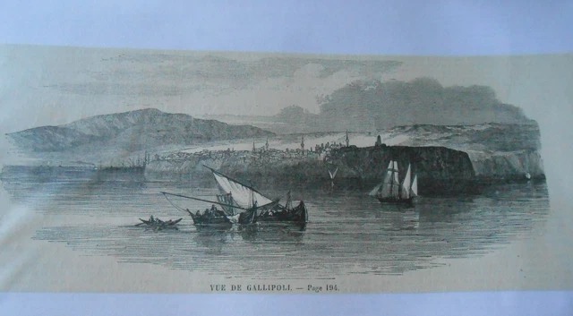 Gravure 1858 - Vue de Gallopoli