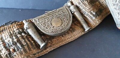 Old Yemeni Jambiya Kanjar or Arabic Dagger with Belt & Purse …beautiful collecti 3