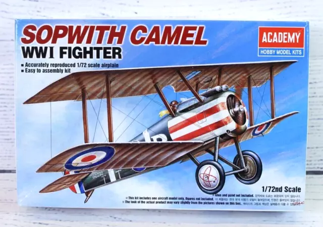SOPWITH CAMEL WWI FIGHTER Airplane Academy Plastic Model Kit 1/72 Scale