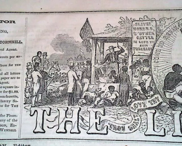 Rare Anti Slavery William Lloyd Garrison w/ Dred Scott Decision 1859 Newspaper