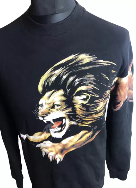 Felpa Givenchy Leo slim fit stampa leone firma top nera 2