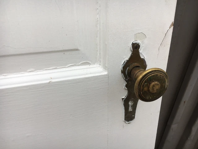 c1900 Victorian era 6 panel pantry or closer door 80" x 28" x 1.5" period knob 4