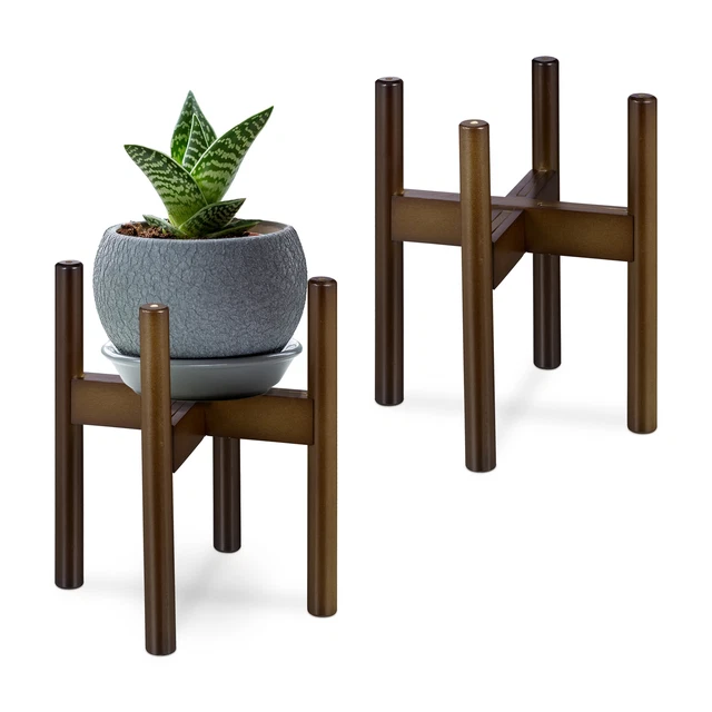 Set 2 supporti fiori porta vasi portavaso sostegno piante portafiori marroni