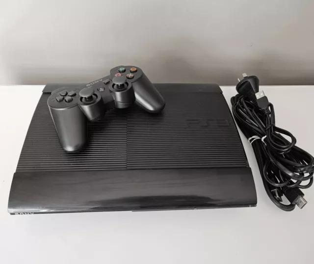 PS3 Sony Playstation 3 SUPER SLIM CONSOLE - HUGE 500GB HD + Wireless Controller
