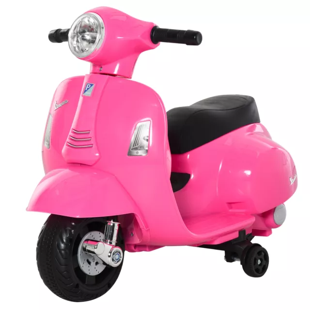 HOMCOM Moto Elettrica per Bambini Batteria 6V Fari e Clacson 18-36 mesi Rosa