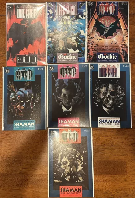 1989 1990 Batman Legends Of The Dark Knight Shaman Prey & Gothic 7 Comic Lot