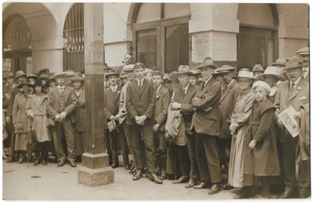 RP Barnstaple Pannier Market group people real photo postcard Devon