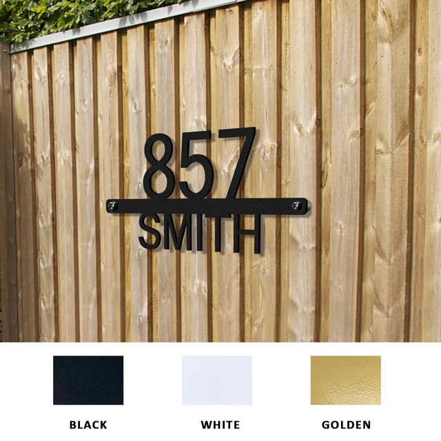 Personalized Metal Door Sign House Numbers, Custom Address Sign for Outside