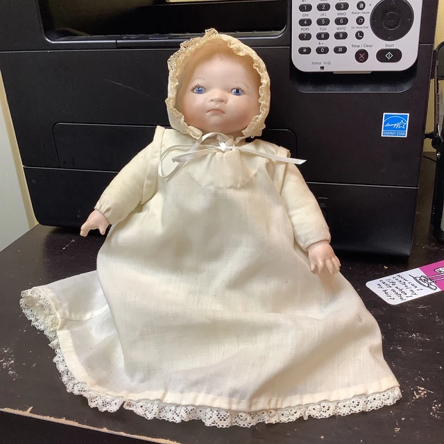 Grace S Putman Doll Bisque Head & Hands Cloth Body Bonnet, 11”