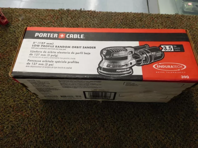 Rare Porter Cable 390 Low Profile 5" Orbital Sander with Variable Speed