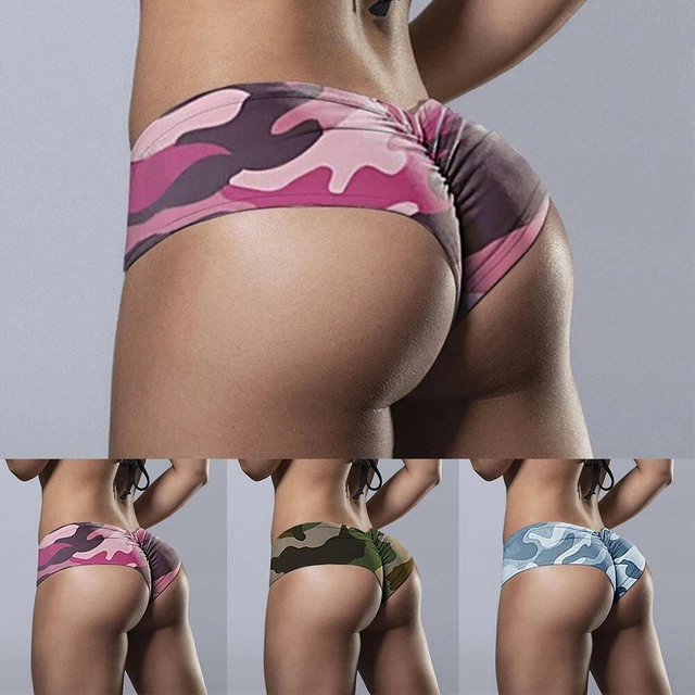 Short femme imprimé camouflage extensible taille haute yoga pantalon chaud pour