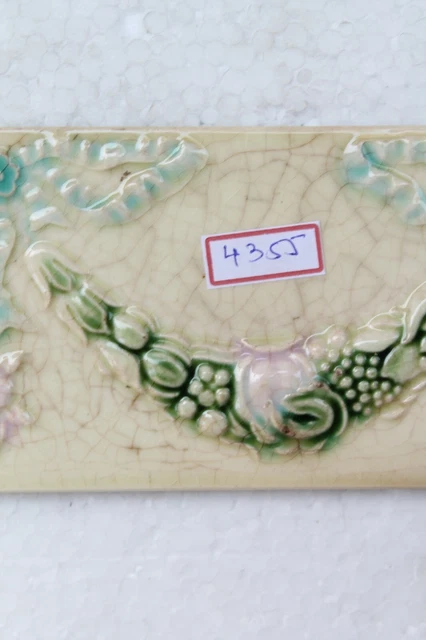 Japan antique art nouveau vintage majolica border tile c1900 Decorative NH4355 3