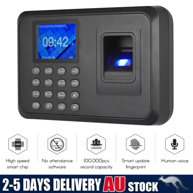 Biometric Fingerprint Scanner Employee Attendance Time Clock Check In Out System
