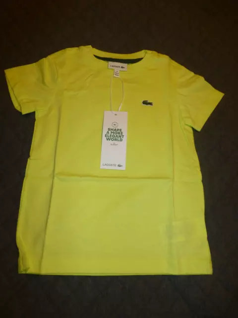 Lacoste Boys Yellow Shirt Size 4 NWT Organic Cotton