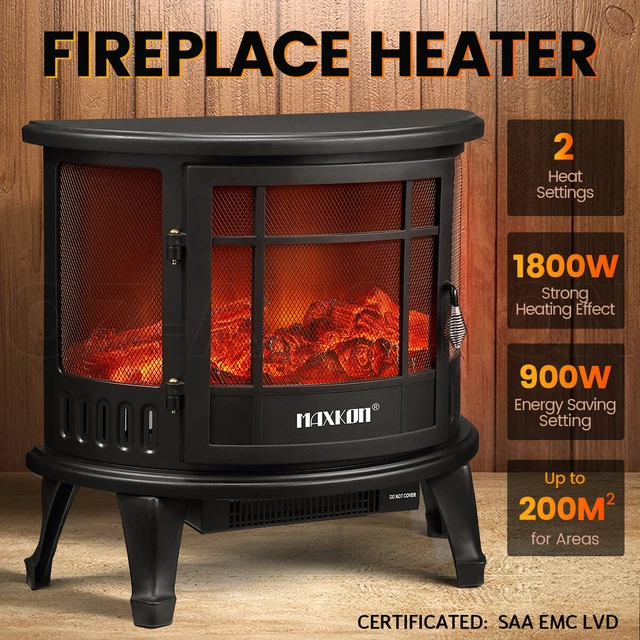 MISTRAL 1800W FREE Standing Flame Effect Fireplace Heater/2 Heat Settings  $249.99 - PicClick AU