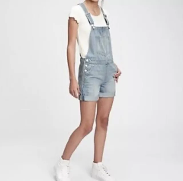 Gap Teen Girls Denim Jean Bib Shortalls Romper Size Medium M 8-9 NEW WITH TAGS