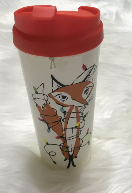 Kate Spade FESTIVE FOXES THERMAL MUG 16 oz Travel Cup Coffee/Tea Hot/Cold -  NWT