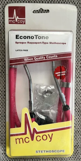 New McCoy Econotone Stethoscope Black Medical Detect Lung Heart Sound
