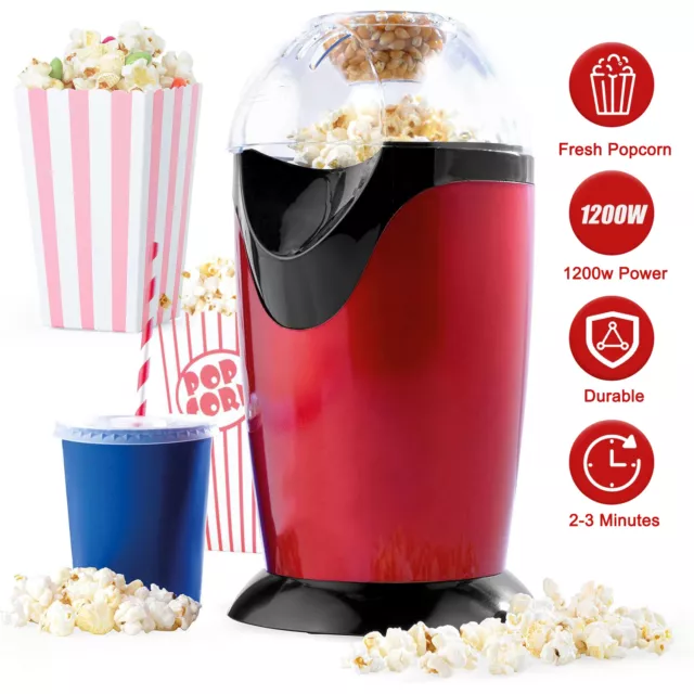 Macchina per popcorn ad aria calda 1200 W olio macchina per popcorn, macchina per popcorn per divertimento in famiglia