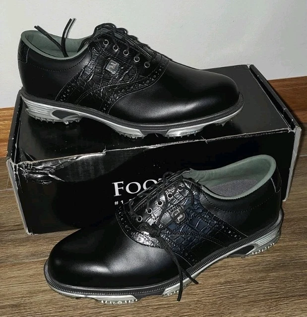 FOOTJOY DRYJOYS TOUR Golf Shoes 53678 Black/Black Croc - 8  display picture 1