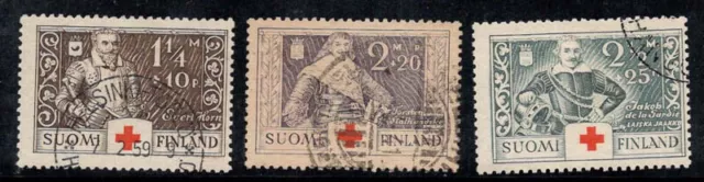 Finlande 1934 Mi. 184-186 Oblitéré 100% Croix-Rouge, célébrités