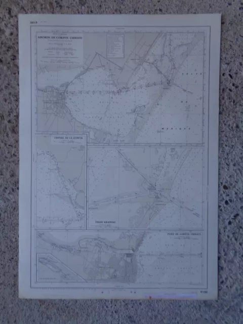 CARTE  MARINE / Abords de Corpus Christi Golfe du Mexique  1959