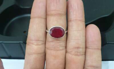 Genuine Red Ruby Gemstone 925 Sterling Silver July Birthstone Gift Ring Jewelry
