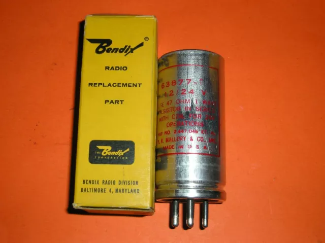 NOS BENDIX RADIO 12V-24V Vintage Radio Vibrator # 63877-02 NOS BENDIX RADIO 12V-24V Vintage Radio Vibrator # 63877-02
