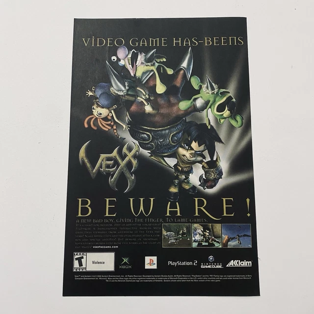 VEXX PS2 PLAYSTATION GameCube Xbox Video Game Promo Poster 2000s