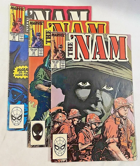 Marvel Set of 3 The Nam Comic Books Vintage 1988-89 #1 2 And 3