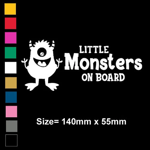 Monster an Bord Auto Kind Kinder Fenster Stoßstange Aufkleber Vinyl Aufkleber Neuheit