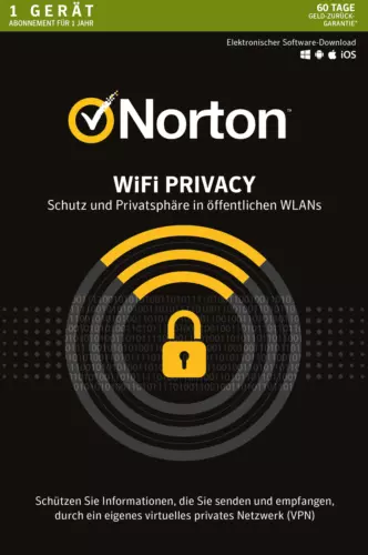 Norton WiFi Privacy | 1 Gerät | 1 Jahr | Security VPN - PC / Mac / Android / KEY