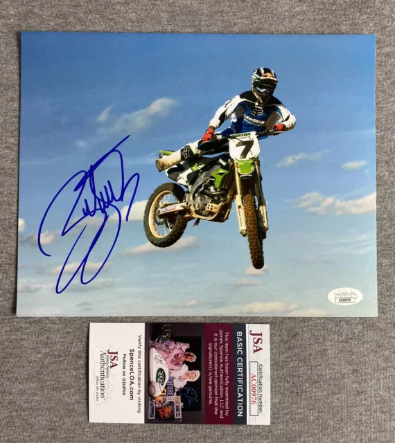 MOTOCROSS RACING JAMES BUBBA STEWART AUTOGRAPH 8x10 PHOTO YAMAHA JSA AC00976