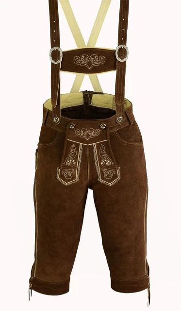 Herren Trachtenlederhose mit Träger Kniebund Tracht Hose Gr. 46 Oktoberfest