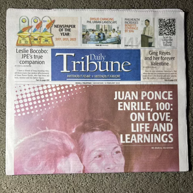 DAILY TRIBUNE NEWSPAPER Philippines February 14, 2024 Full Issue
