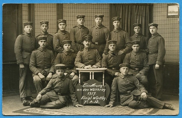 CPA PHOTO: German soldiers of the 13th Field Artillery Regiment / War 14-18 1917