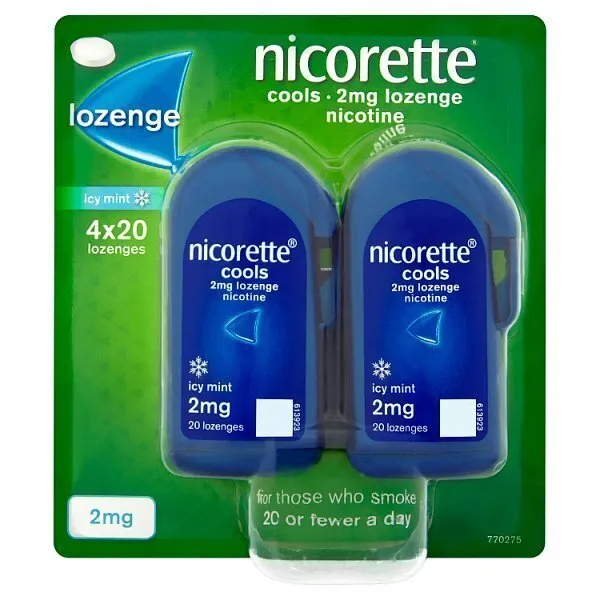 Nicorette Cools Lozenges Mints Nicotine 2 mg/4 mg 4x20 * ICY MINT  limited stock