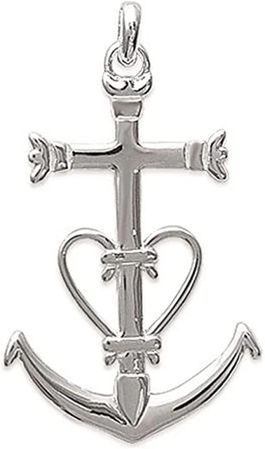 Breloque Croix De Camargue - Plaqué Or Jaune - Cerclée