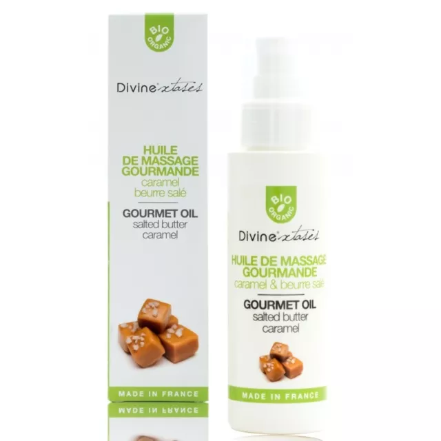 Gel Massage - Huile de massage GOURMANDE Divinextases Caramel Beurre salé 100 ml