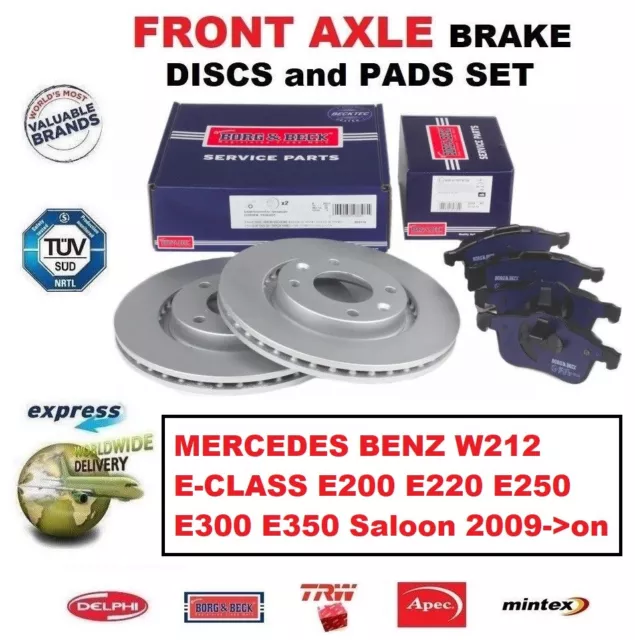 FOR MERCEDES BENZ E-CLASS W212 Saloon 2009->on FRONT BRAKE PADS + DISCS 322mm